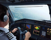 Pilot in cockpit
