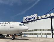 FlightService aircraft at Atitech maintenance hanger in Naples, Italy