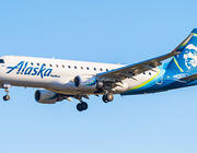 alaska airlines E175 aircraft in flight